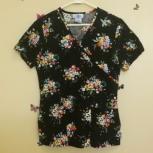 Floral Scrubs Top